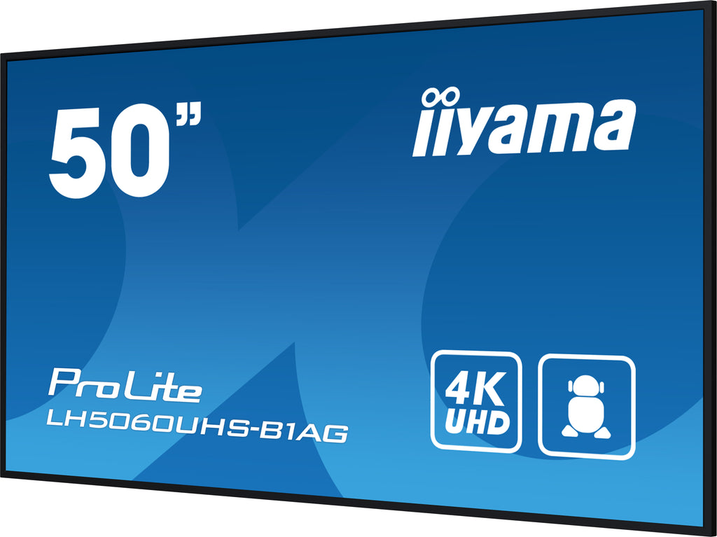 iiyama LH5060UHS-B1AG Écran d'affichage dynamique Carte A numérique 125,7 cm (49.5") LED Wifi 500 cd/m² 4K Ultra HD Noir Intégré dans le processeur Android 11 24/7