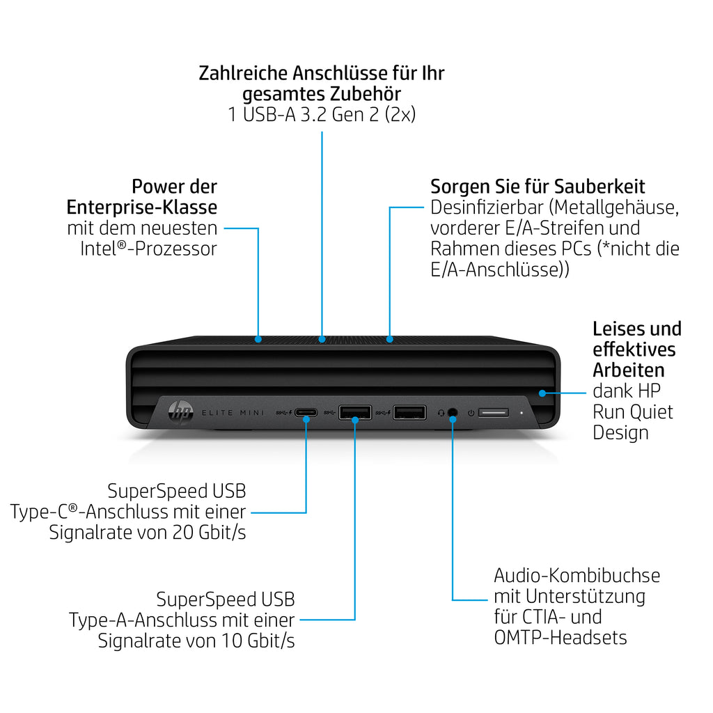 HP Elite 800 G9 Mini desktop Core i5 I5-14500 16GB 512GB Intel UHD Graphics 770 Windows 11 Pro