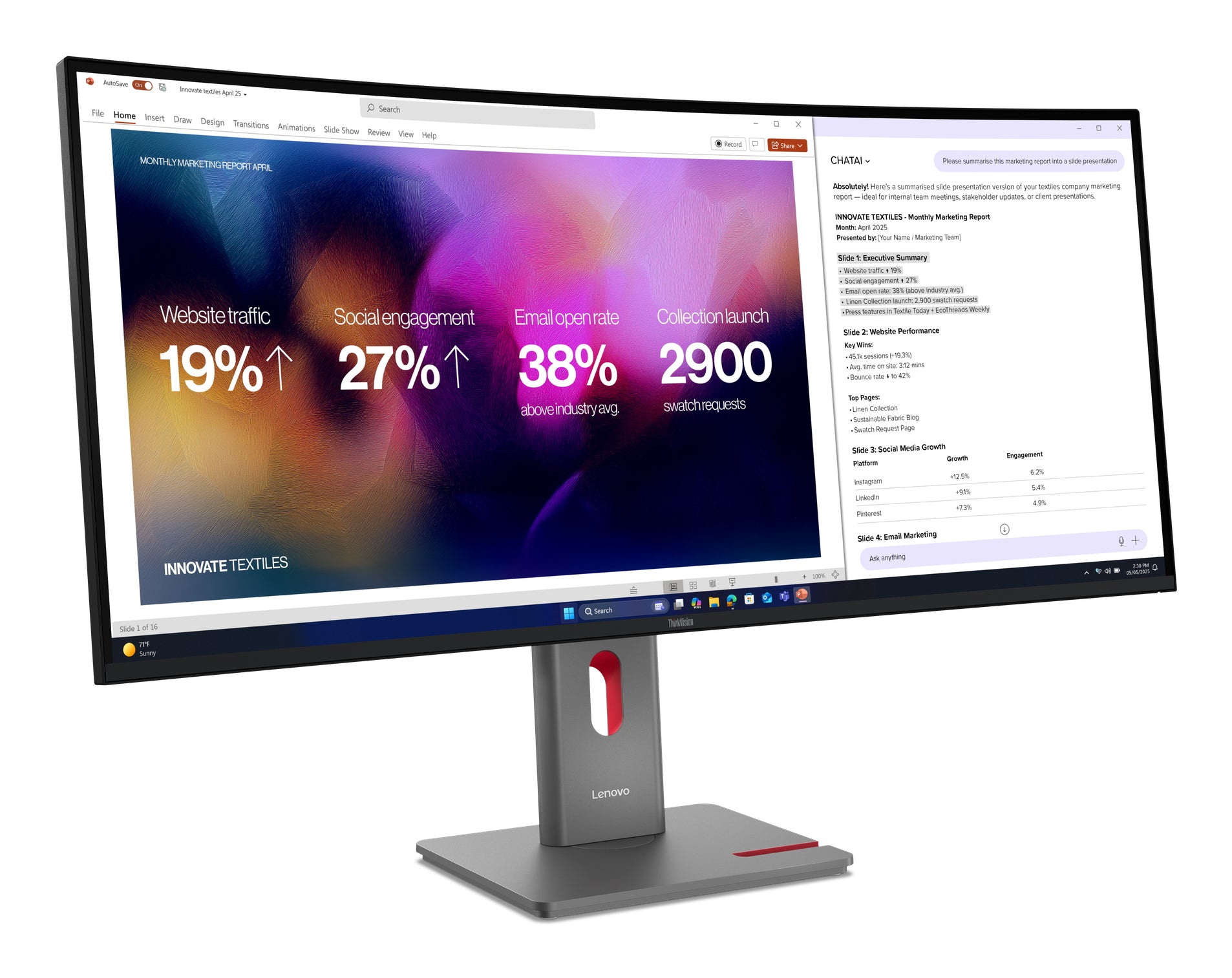 Lenovo ThinkVision P40WD-40 Moniteur