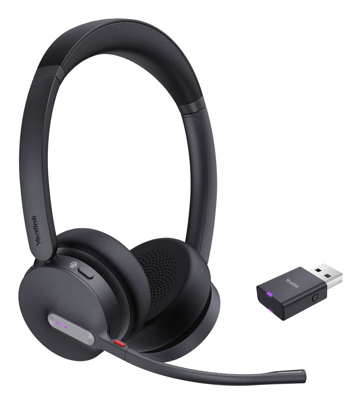 Yealink WH64 Hybrid Dual Teams Casque Sans Fil Bluetooth pour Bureau et Centre d'Appels, Noir