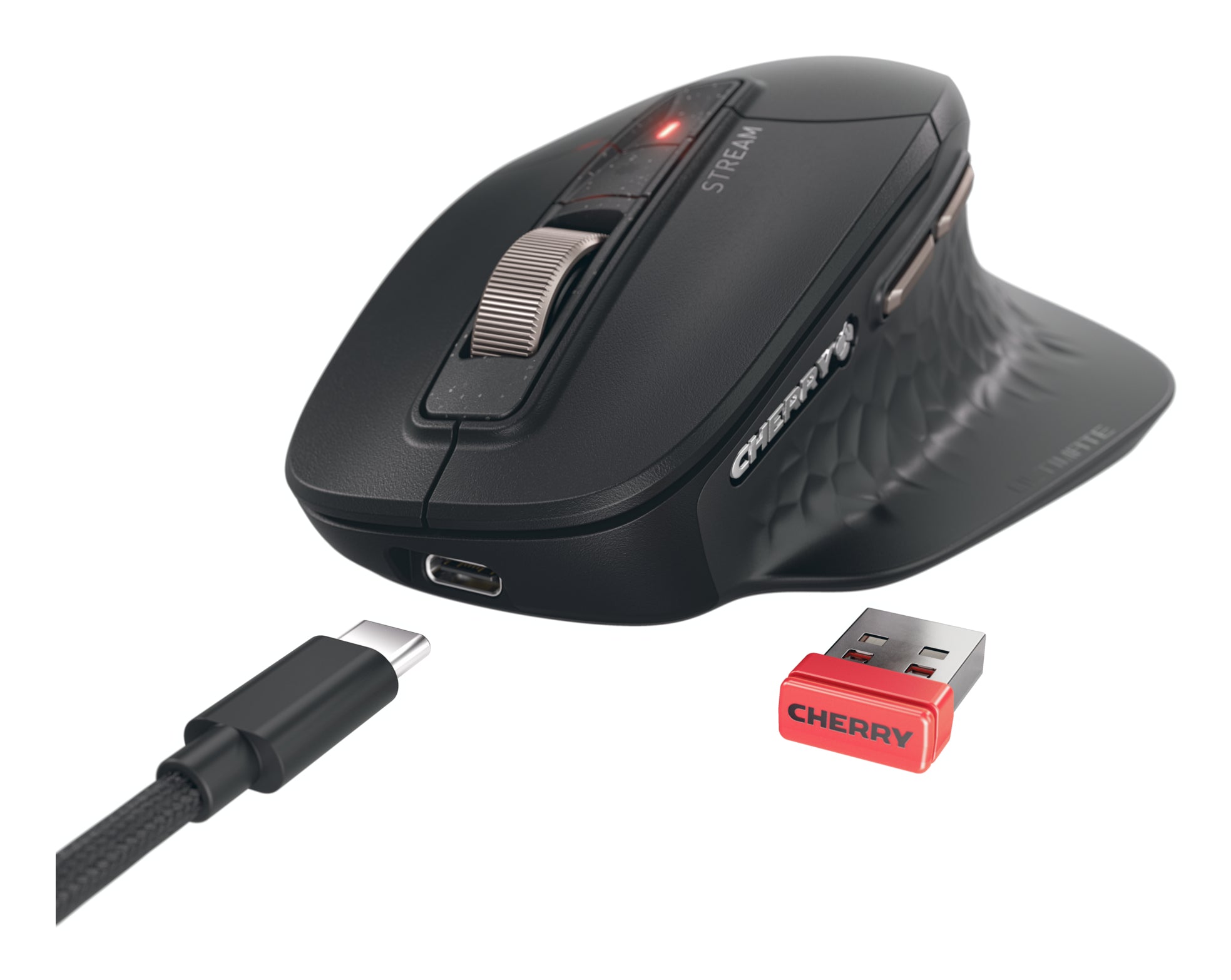 CHERRY Stream desktop ultimate clavier Souris incluse maison/bureau USB + RF Wireless + Bluetooth QWERTZ Allemand Noir