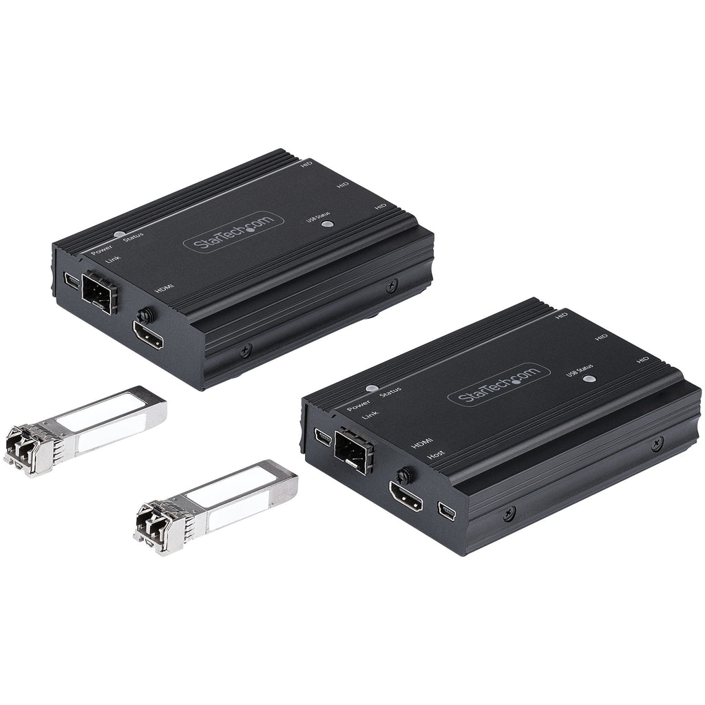 StarTech.com Extendeur KVM 4K HDMI sur Fibre Optique - Extender Commutateur Console KVM HDMI Video & USB - jusqu'à 300m (MultiMode) - 2 Modules 10G MMF SFP+ - Kit d'Extension KVM (TX/RX) - vue 2