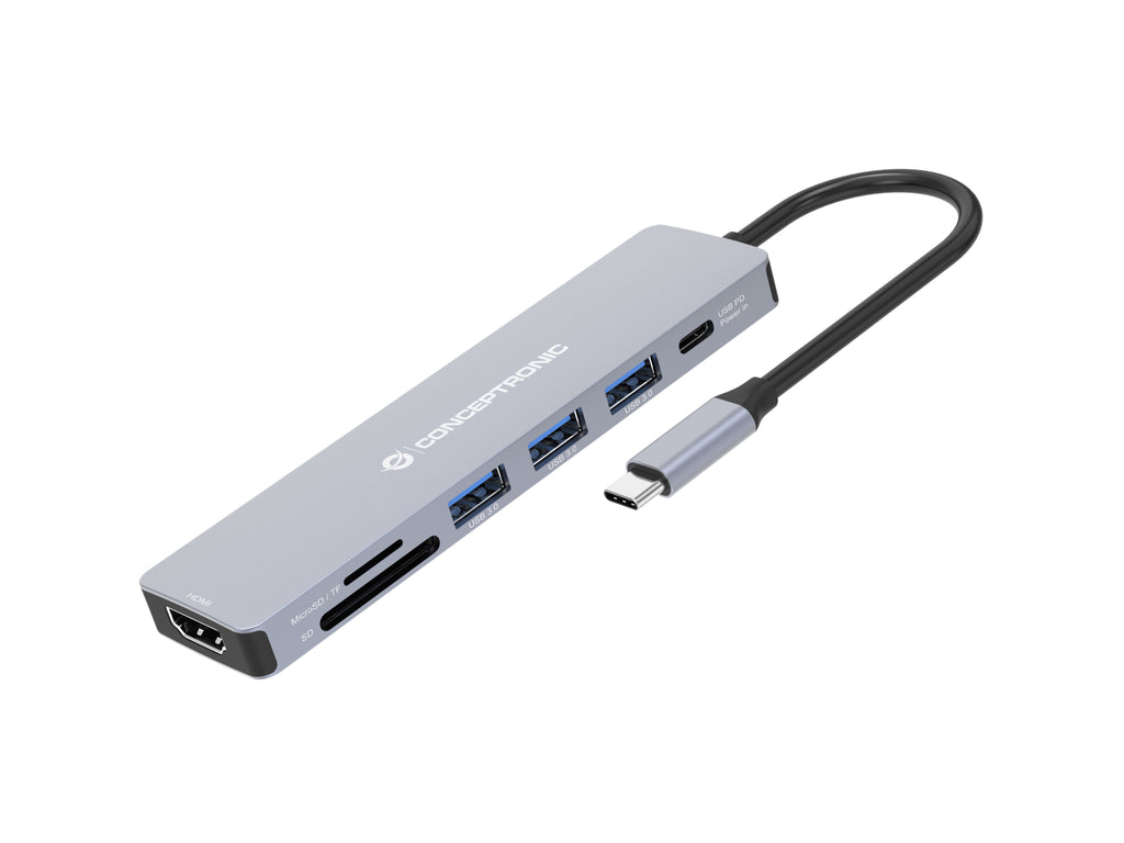 Conceptronic DONN19G station d'accueil Avec fil USB 3.2 Gen 1 (3.1 Gen 1) Type-C Gris