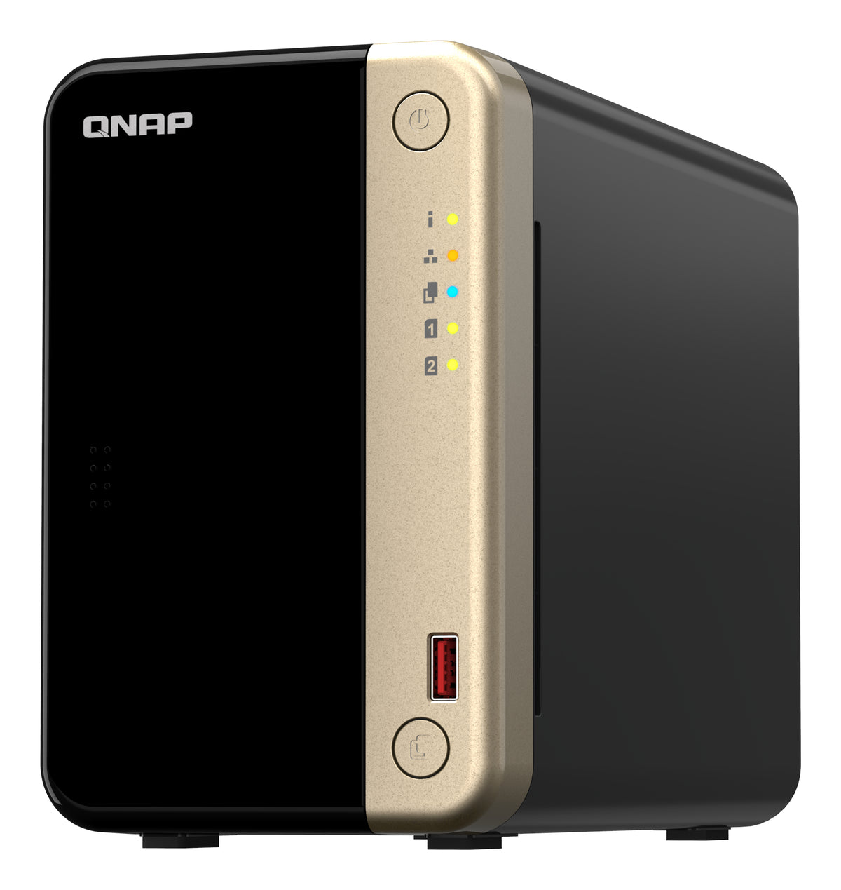QNAP TS-264 NAS Tower Intel Celeron N5095 8 Go RAM 0 To QTS Noir et Or