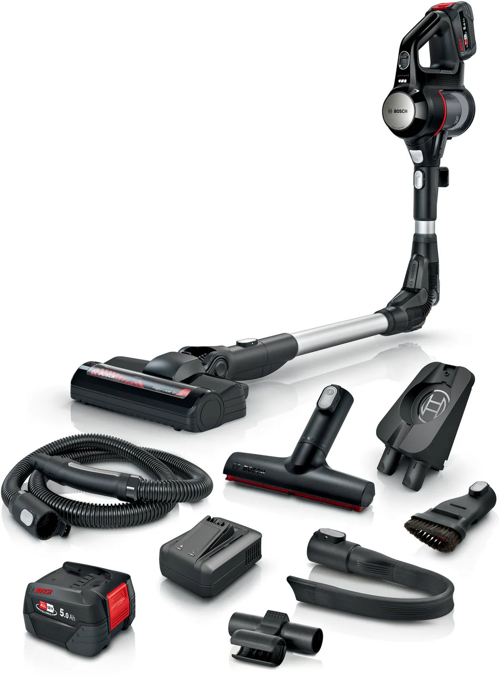 Bosch Bosch BSS715FRSH aspirateur balai et balai électrique Aspirateur-balai 2 en 1 Batterie Sec Sans sac 0,3 L Noir, Argent 5 Ah
