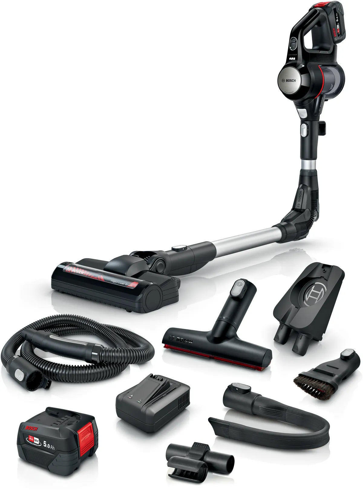 Bosch Bosch BSS715FRSH aspirateur balai et balai électrique Aspirateur-balai 2 en 1 Batterie Sec Sans sac 0,3 L Noir, Argent 5 Ah