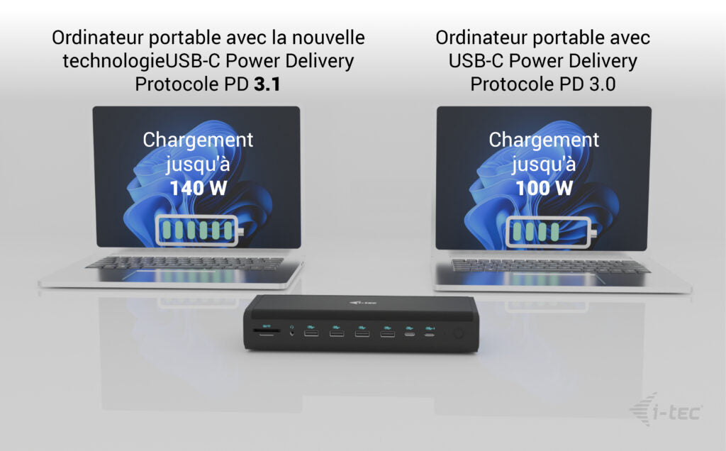 i-tec Station d'accueil Universelle 6x 4K/60Hz Display avec Power Delivery 140W