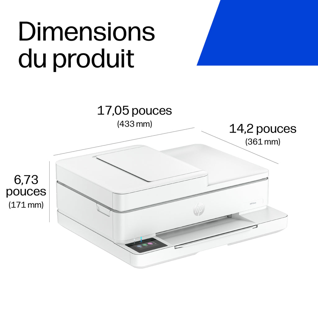 Imprimante Couleur Tout-en-Un Sans Fil ENVY 6530e, Impression Photo et Instant Ink