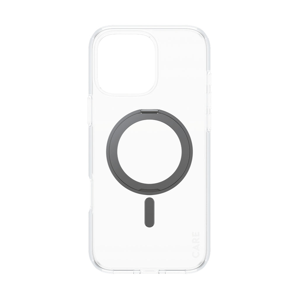 PanzerGlass CARE Coque Transparente avec Support Noir et MagSafe pour iPhone 16 Pro Max