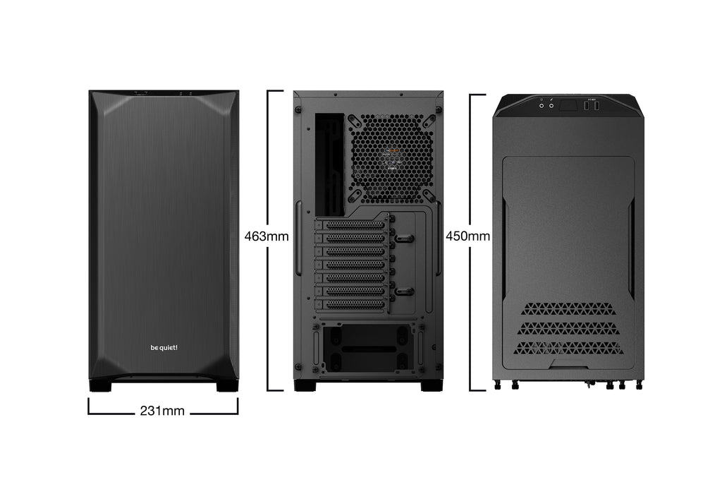 be quiet! Pure Base 500 Noir, Boîtier PC Vitré, Mini ATX / Micro ATX / ATX, 2 Ventilateurs Pure Wings 2 140 mm