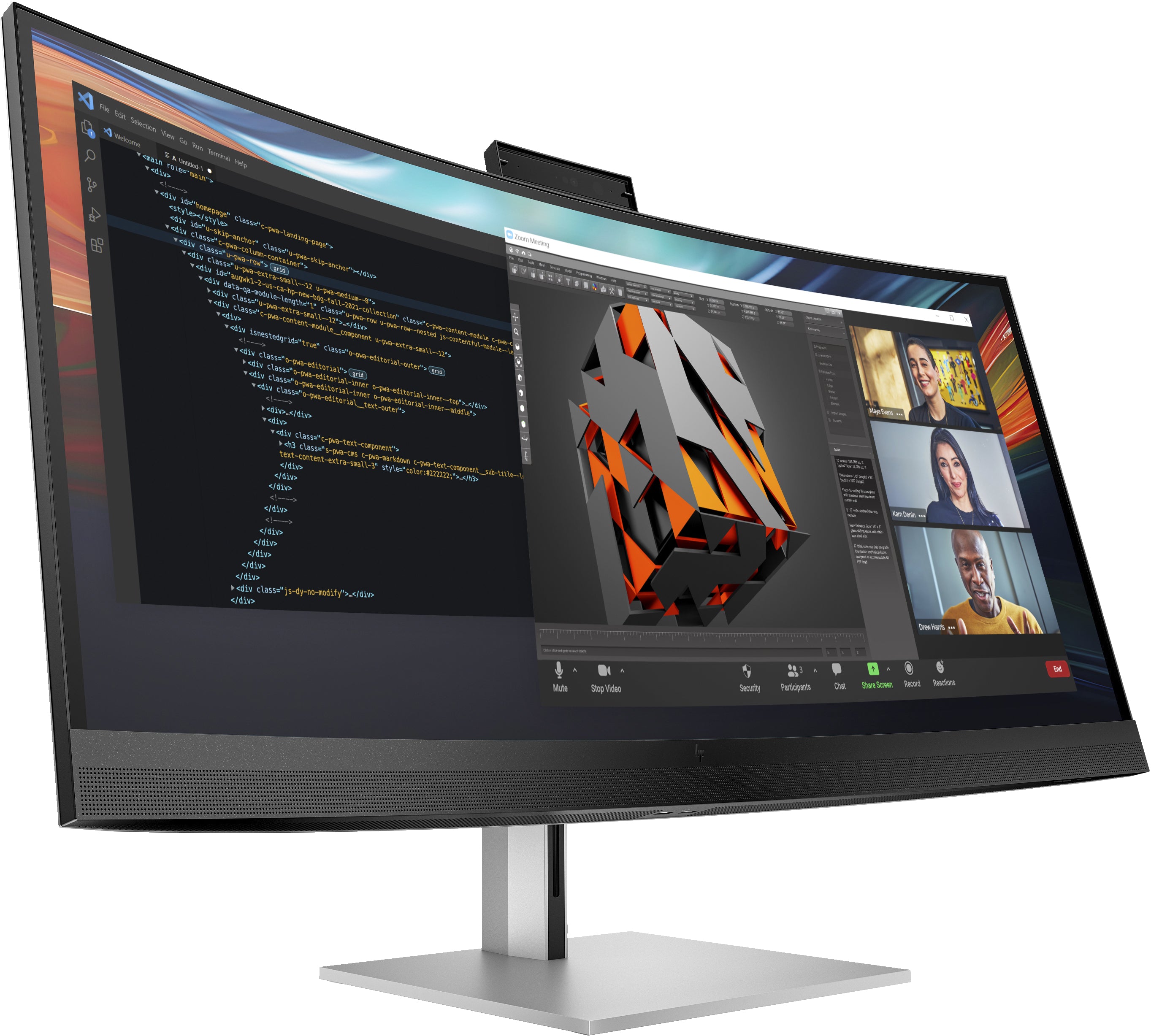 HP Series 7 Pro Écran de conférence 5K2K Série 7 Pro 39,7 pouces - 740pm Sans PVC
