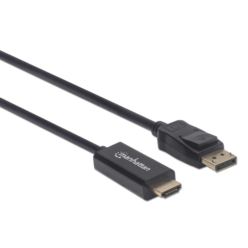 Manhattan Câble DisplayPort 1.2 vers HDMI, 4K à 60 Hz, 1,8 m, mâle à mâle, DP avec verrouillage, non bidirectionnel, noi