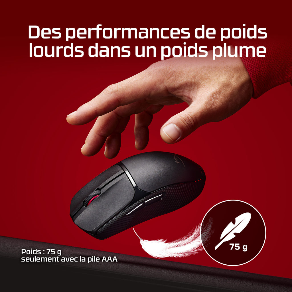 HyperX Pulsefire Fuse Souris de Jeu Sans Fil, Noire