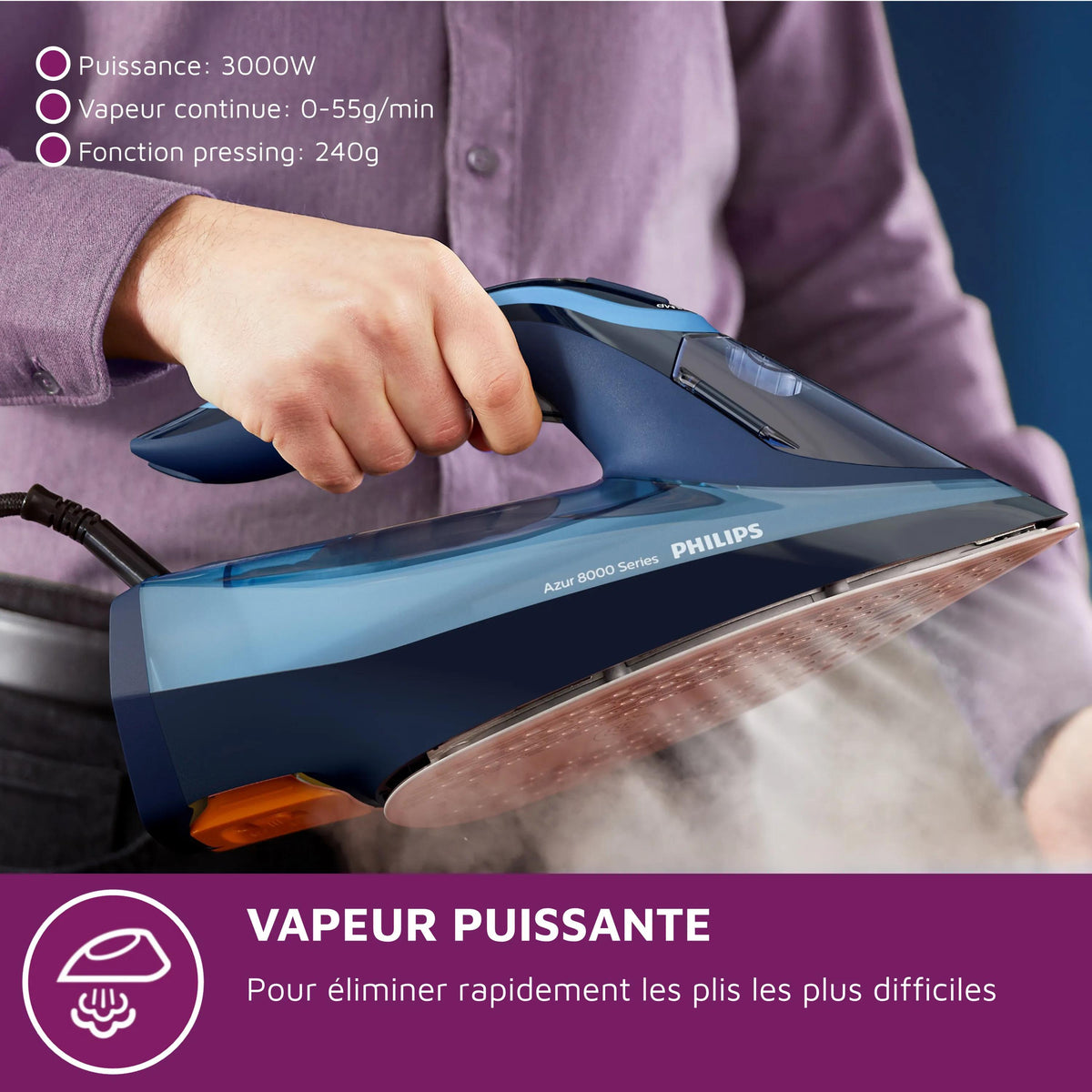 Philips Azur Série 8000 DST8020/20 Fer à Vapeur