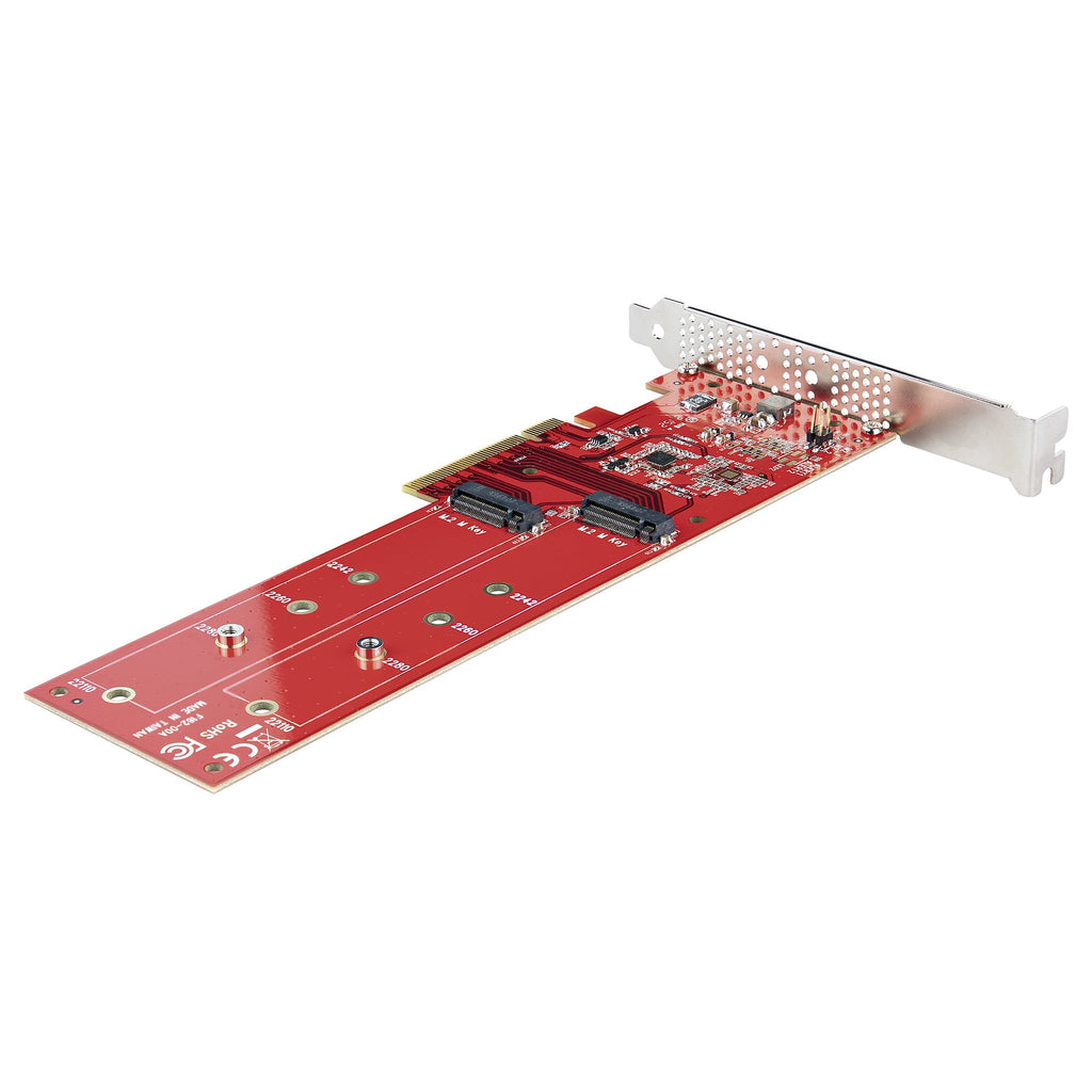 StarTech.com Adaptateur PCIe M.2 vers Double NVMe ou AHCI SSD, PCI Express 4.0, 7,8 Gbps, Bifurcation Requise