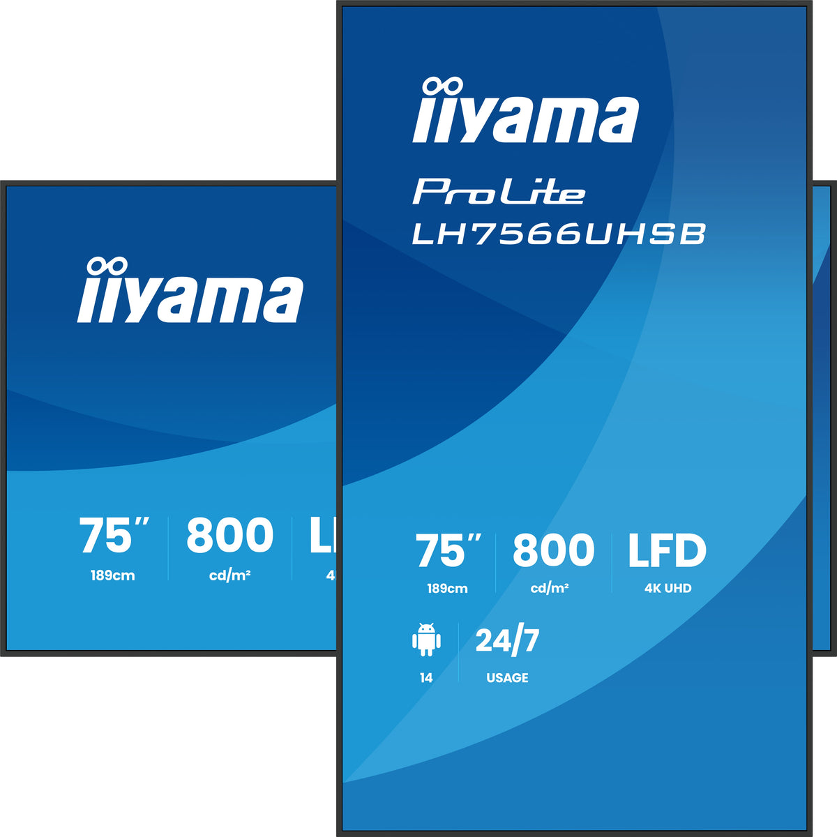 iiyama LH7566UHSB-B1AG Écran d'affichage dynamique Écran plat de signalisation numérique 190,5 cm (75") LCD Wifi 800 cd/