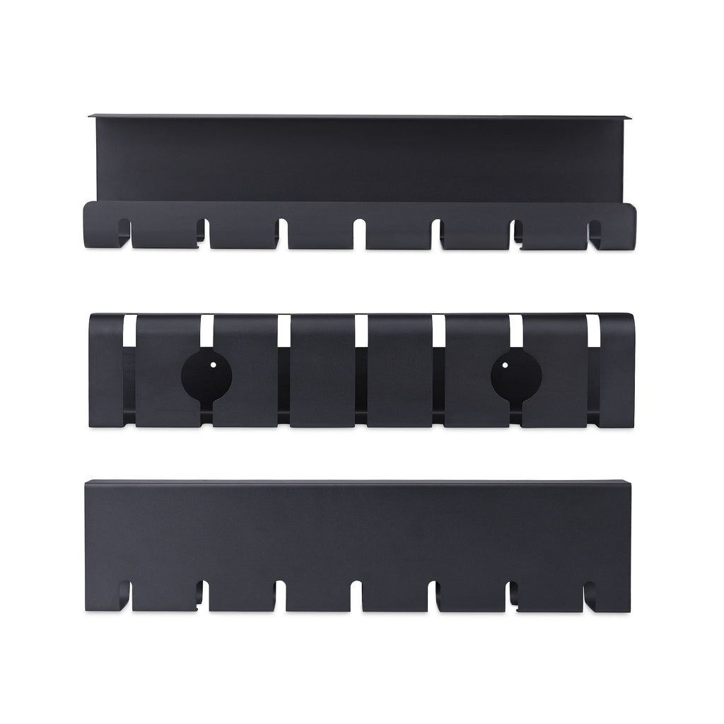 StarTech.com Lot de 2 Bacs de Gestion des Câbles sous Bureau, Longueur 106cm (53cm par Plateau), Organiseur de Câbles Métallique à Fentes, Installation par Vis, Support pour Multiprise, Noir, TAA - vue 3