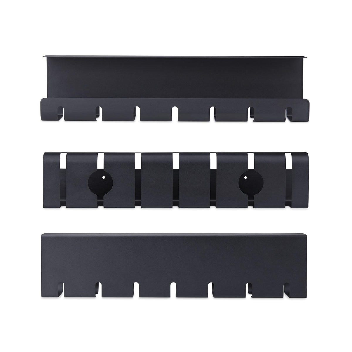 StarTech.com Lot de 2 Bacs de Gestion des Câbles sous Bureau, Longueur 106cm (53cm par Plateau), Organiseur de Câbles Métallique à Fentes, Installation par Vis, Support pour Multiprise, Noir, TAA - vue 3