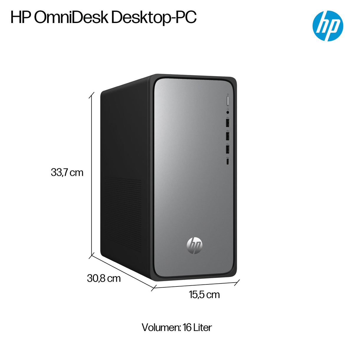 HP OmniDesk M02-0158ng Tower Core i5 I5-14400 16GB 1TB Intel UHD Graphics 730 Windows 11 Home