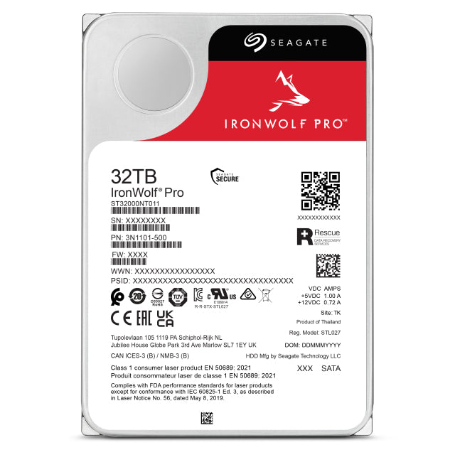 Seagate IronWolf Pro ST32000NT000 disque dur 32 To 7200 tr/min 3.5" Série ATA III