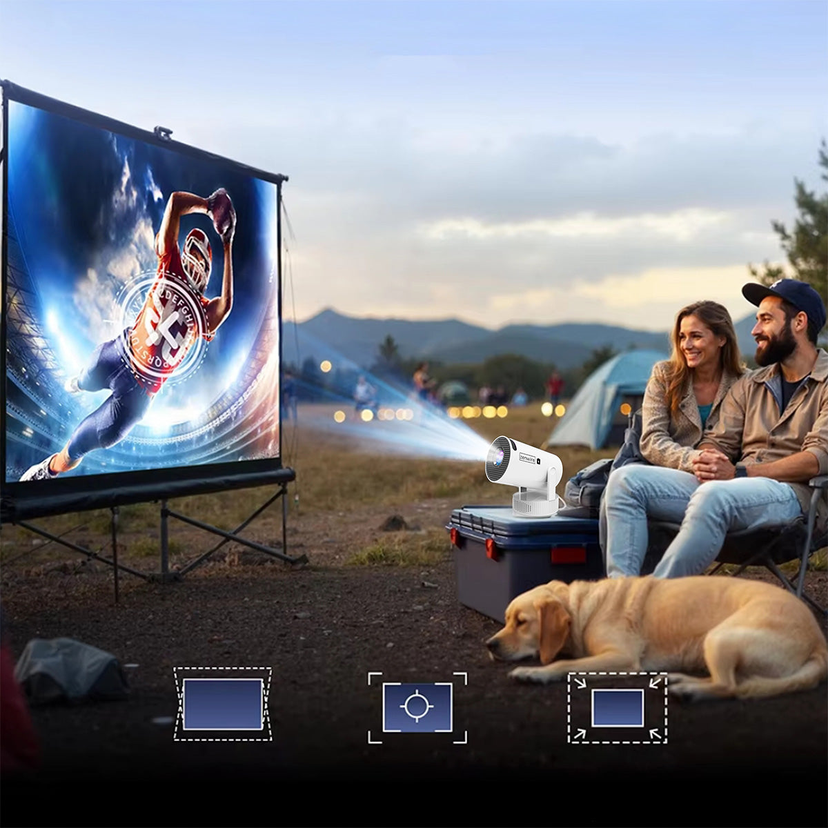 Mini-projecteur Android portable avec Wi-Fi, projection Full HD et Bluetooth, équipé d'une batterie Zenwire K400