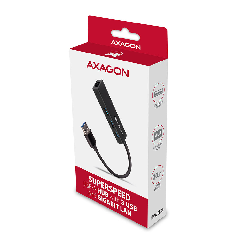 AXAGON HMA-GL3A Hub 3 porte USB