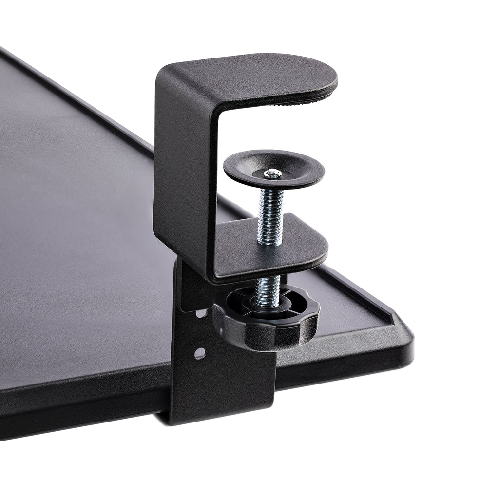 StarTech.com Support Clavier Coulissant Sous Bureau - Support Clavier Ergonomique à Pince en C - Tiroir Clavier Coulissant, Jusqu'à 12kg - Tablette Coulissante, Clavier et Souris - Porte Clavier (100/120 ou 140mm)