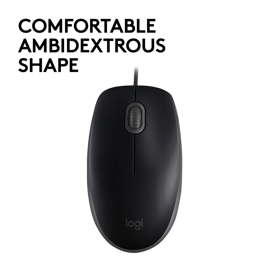 Logitech B110 Souris Optique Filaire Silencieuse, Noir