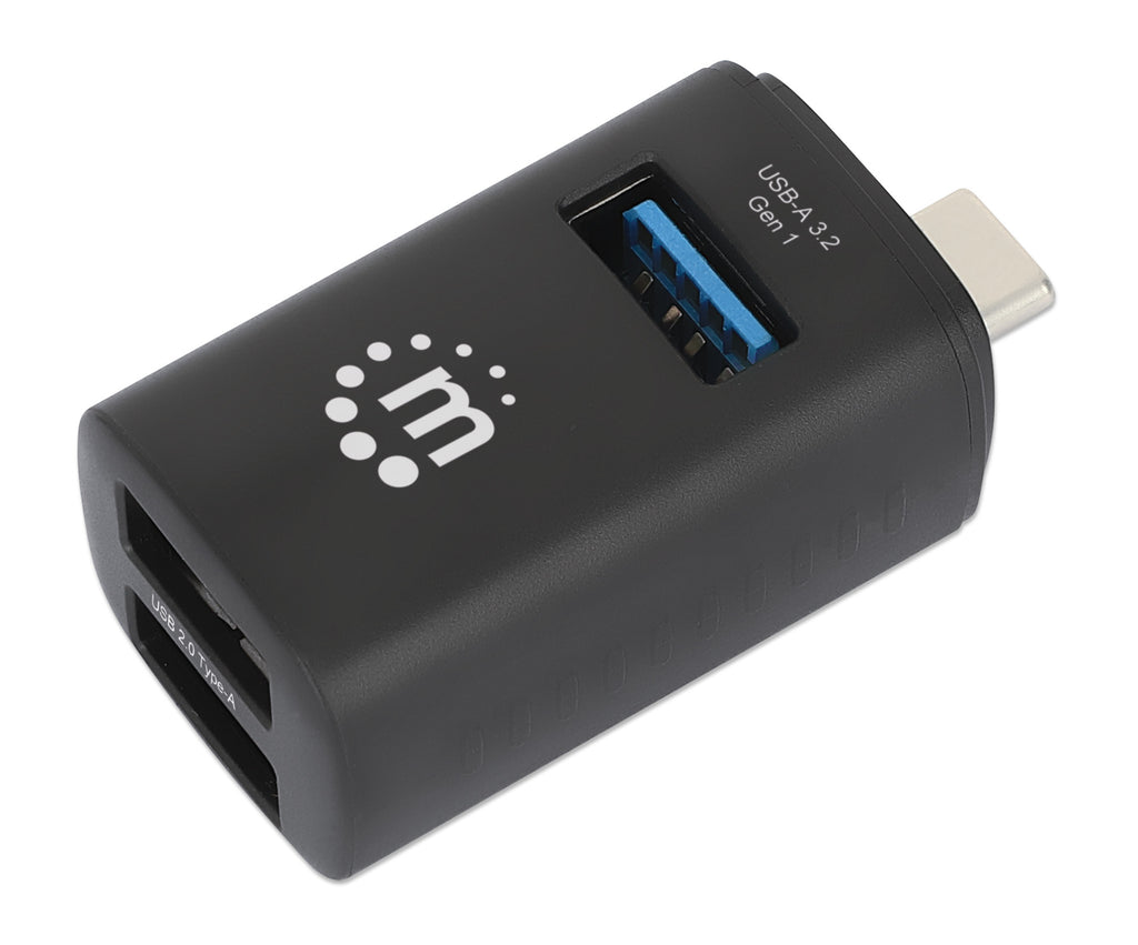 Manhattan Hub USB-C 3 ports ultra compact, 1x USB 3.0 5 Gbit/s et 2x USB 2.0 480 Mbit/s
