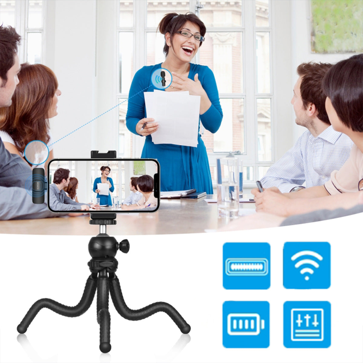 Mini micro-cravate sans fil à effet de surface pour téléphone et ordinateur, USB-C, Zenwire TrueTone K1