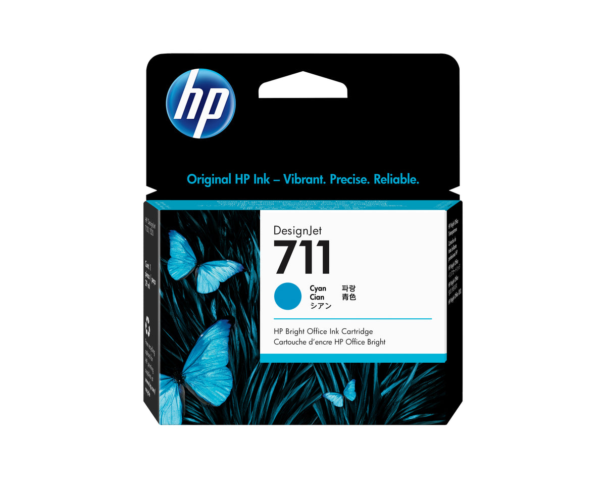 HP 711 Cartouche d'encre DesignJet, Cyan, 29 ml