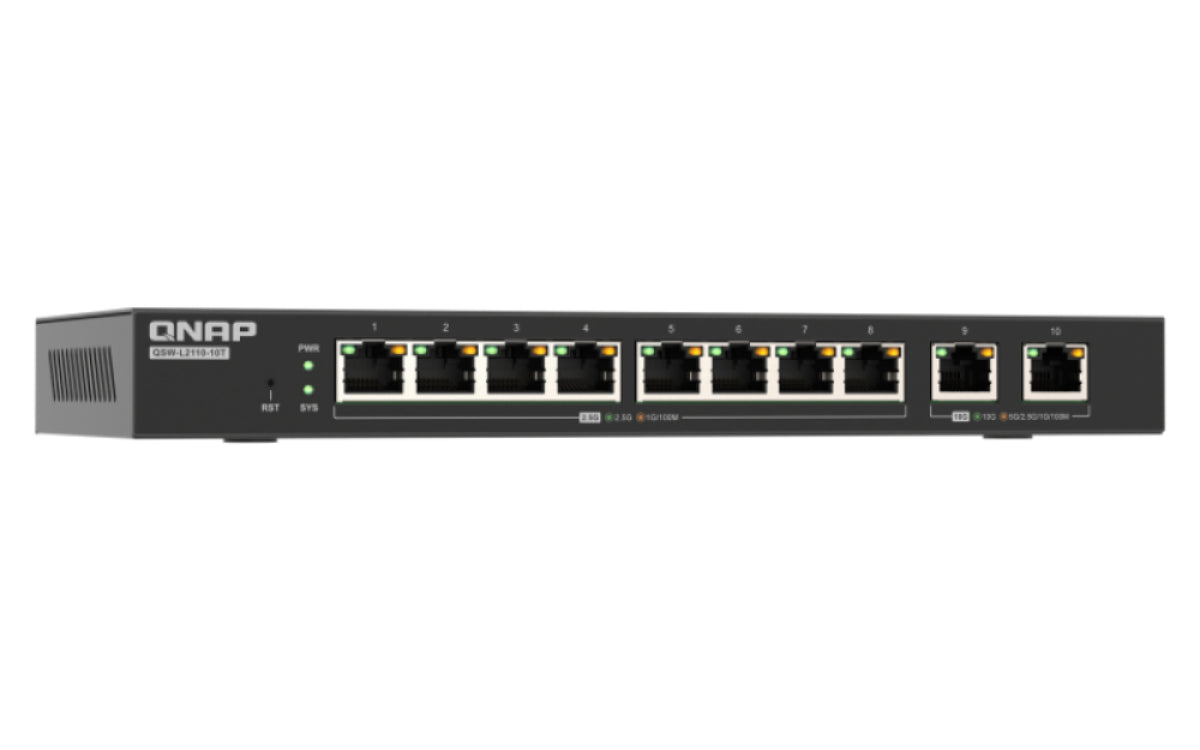 QNAP QSW-L2110-10T Switch 10-porte 10 Gigabit Ethernet / 2.5 Gigabit Ethernet - vue 5