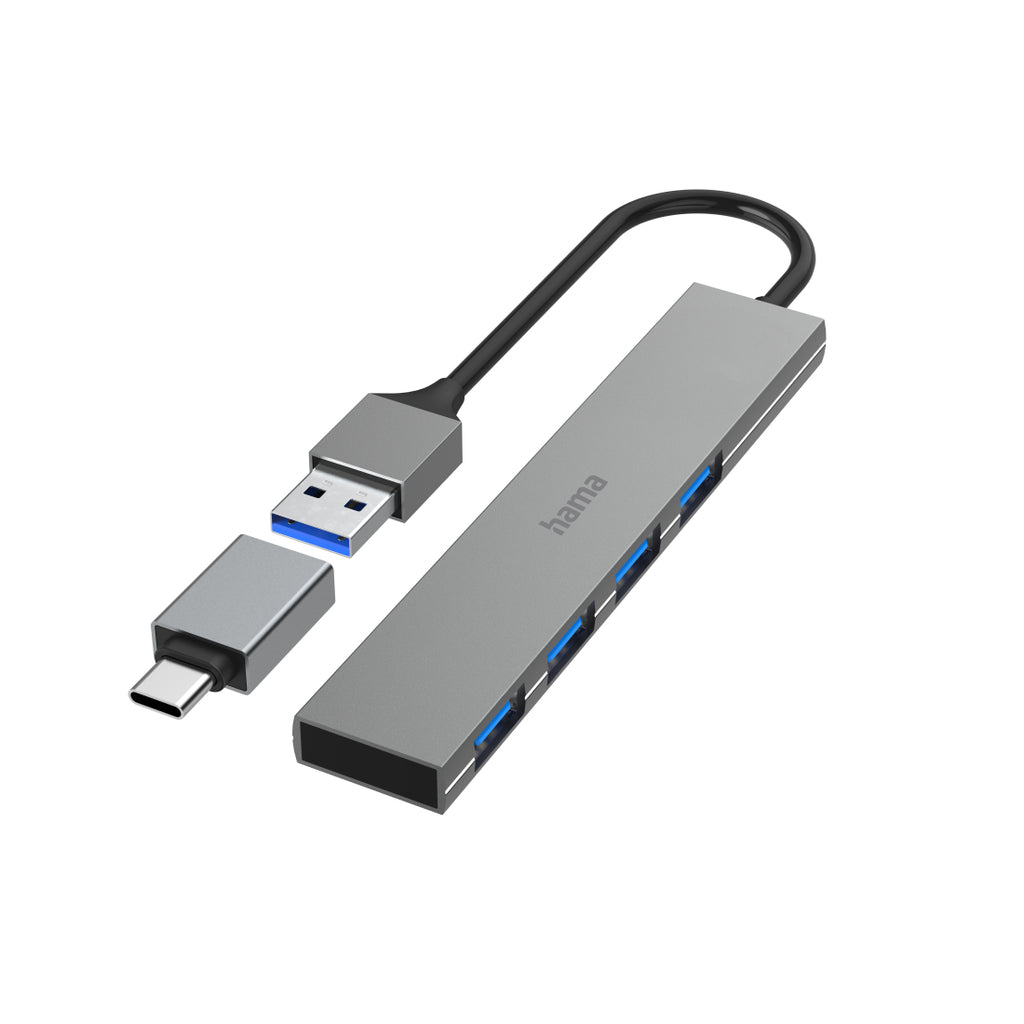 Hama Hub USB 3.2 Gen 1 Type-A 5000 Mbit/s Gris