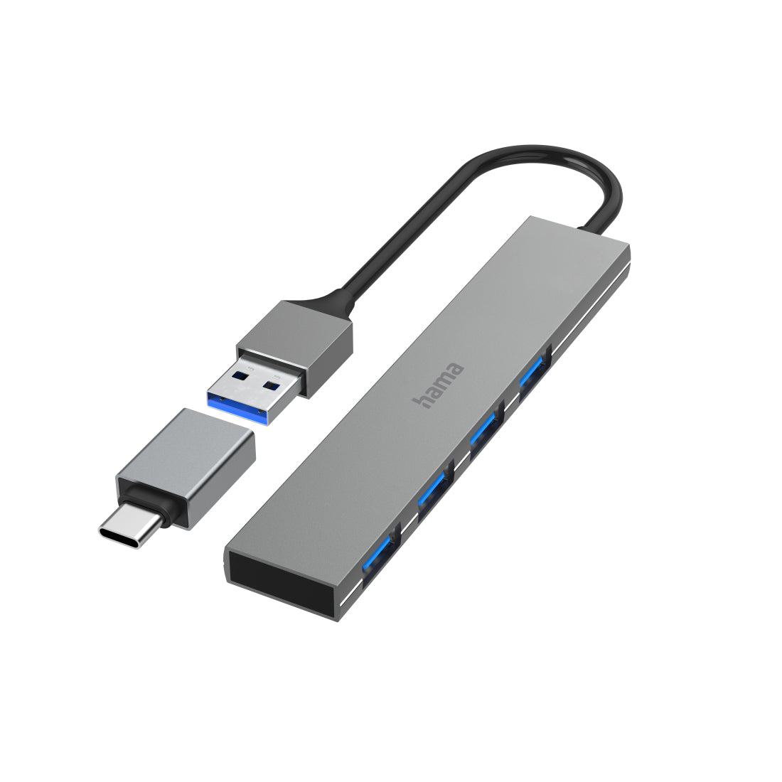 Hama Hub USB 3.2 Gen 1 Type-A 5000 Mbit/s Gris