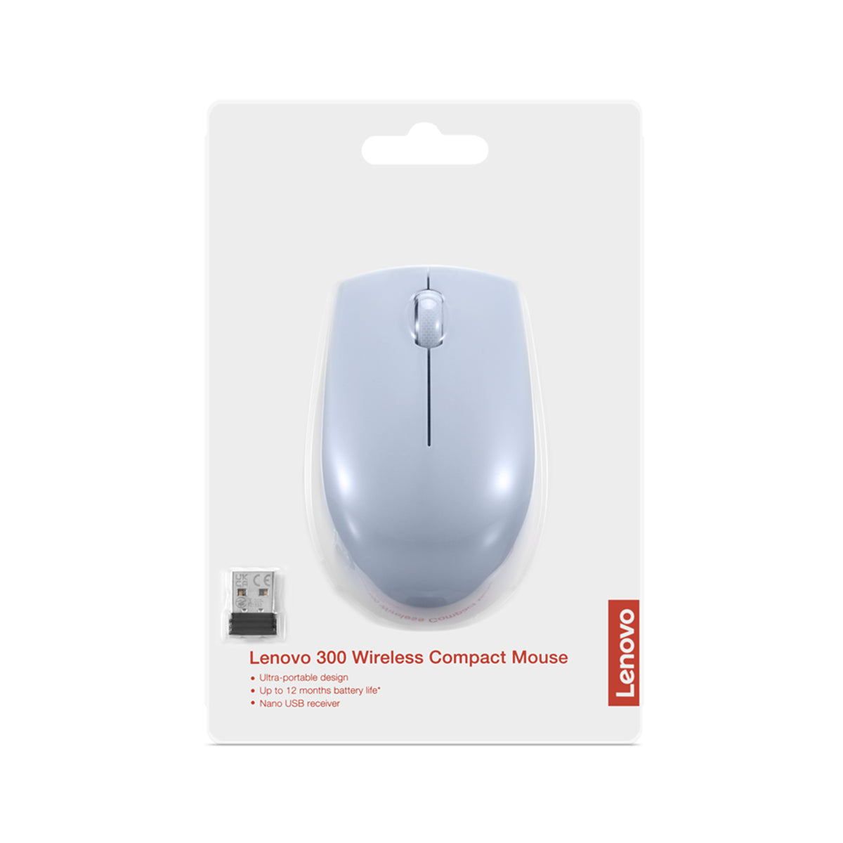 Lenovo 300 Souris Bureau Ambidextre Sans Fil RF Optique 1000 DPI, Bleue