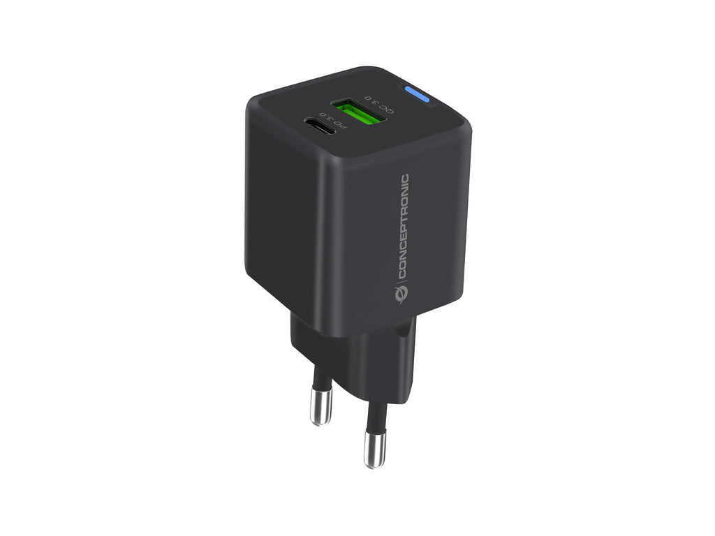 Conceptronic ALTHEA16B chargeur d'appareils mobiles Universel Noir Secteur Charge rapide Intérieure
