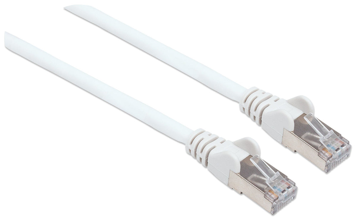 Intellinet Câble patch réseau, Cat6, 0,5 m, blanc, cuivre, S/FTP, LSOH/LSZH, PVC, RJ45, contacts plaqués or, anti-accroc