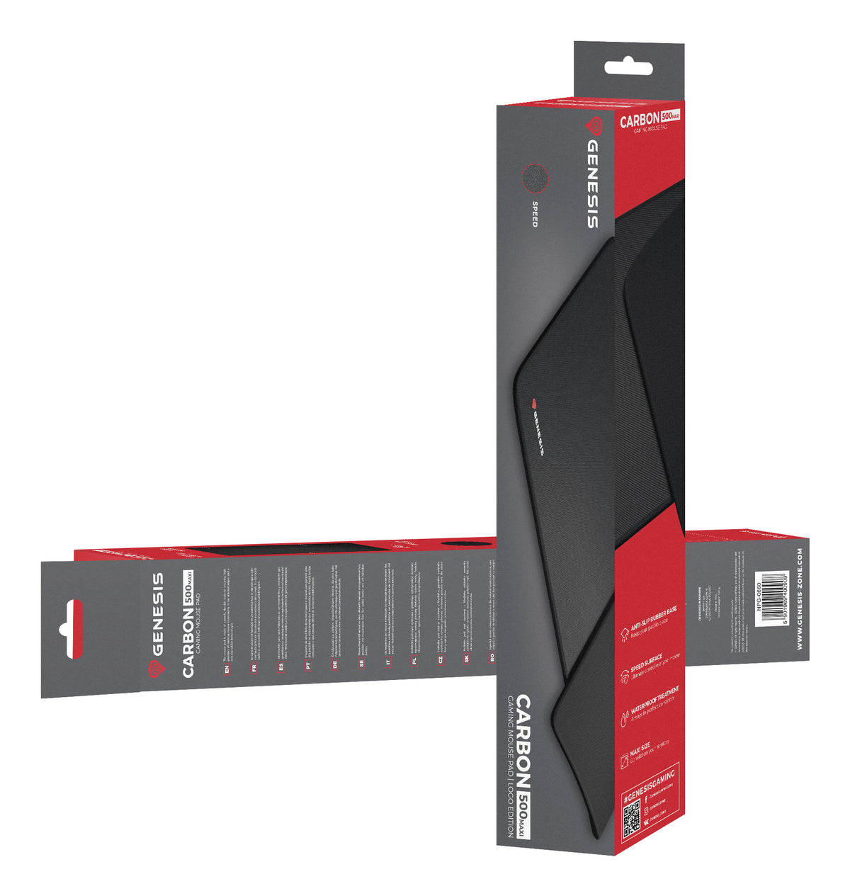 GENESIS Carbon 500 MAXI Tapis de souris de jeu Noir