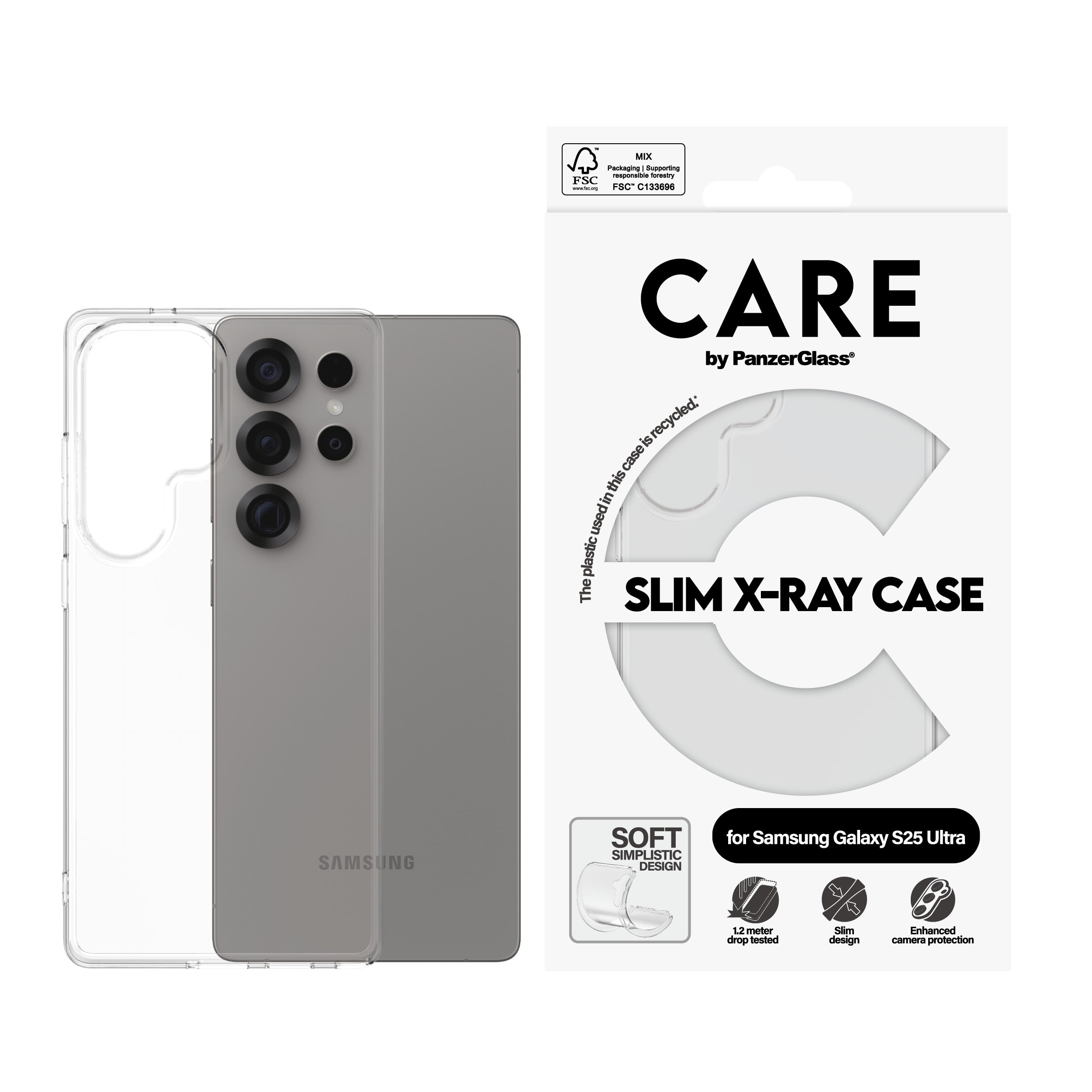 PanzerGlass PanzerGlass CARE™ by ® X-Ray Case Samsung Galaxy S25 Ultra coque de protection pour téléphones portables Housse Transparent