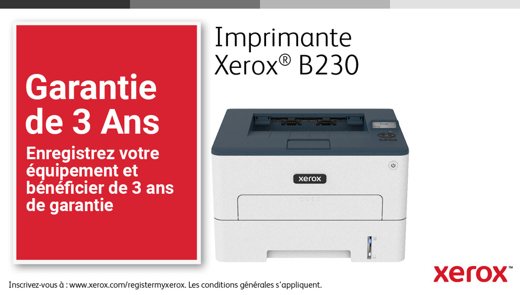 Xerox B230 Imprimante Laser A4 Recto Verso Sans Fil, 34 ppm, PCL5e/6, Capacité 251 feuilles
