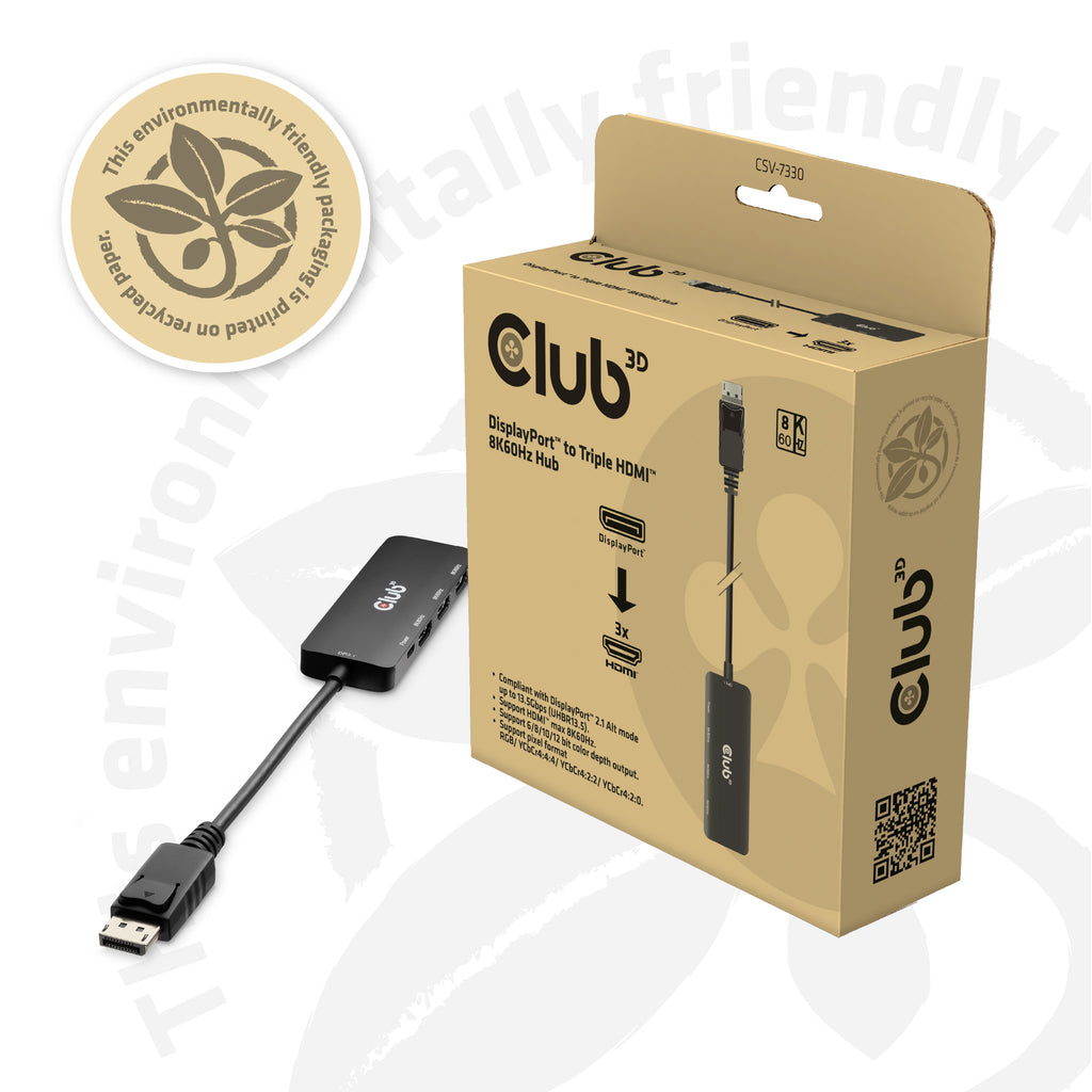 CLUB3D CSV-7330 station d'accueil DisplayPort Noir