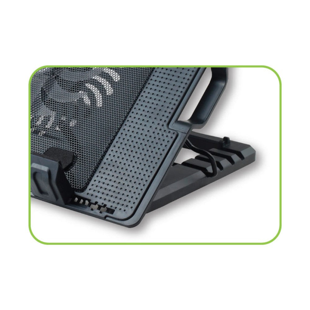 Techly ICOOL-CP12TY système de refroidissement pour ordinateurs portables 43,9 cm (17.3") 1400 tr/min Noir
