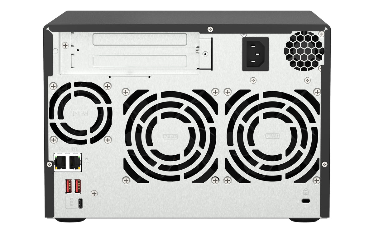 QNAP TS-673A NAS Tower AMD Ryzen V1500B 8 Go DDR4 Noir