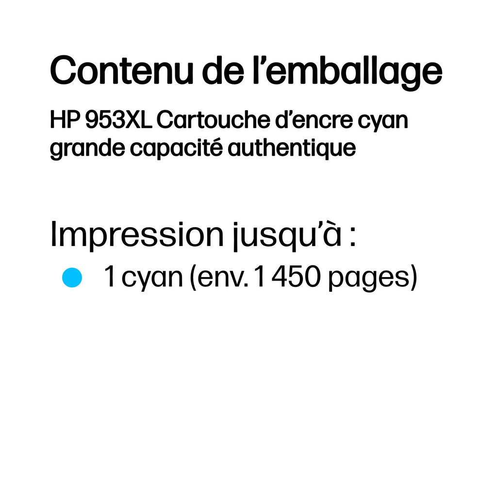 HP 953XL Cartouche d’encre cyan grande capacité authentique - vue 3