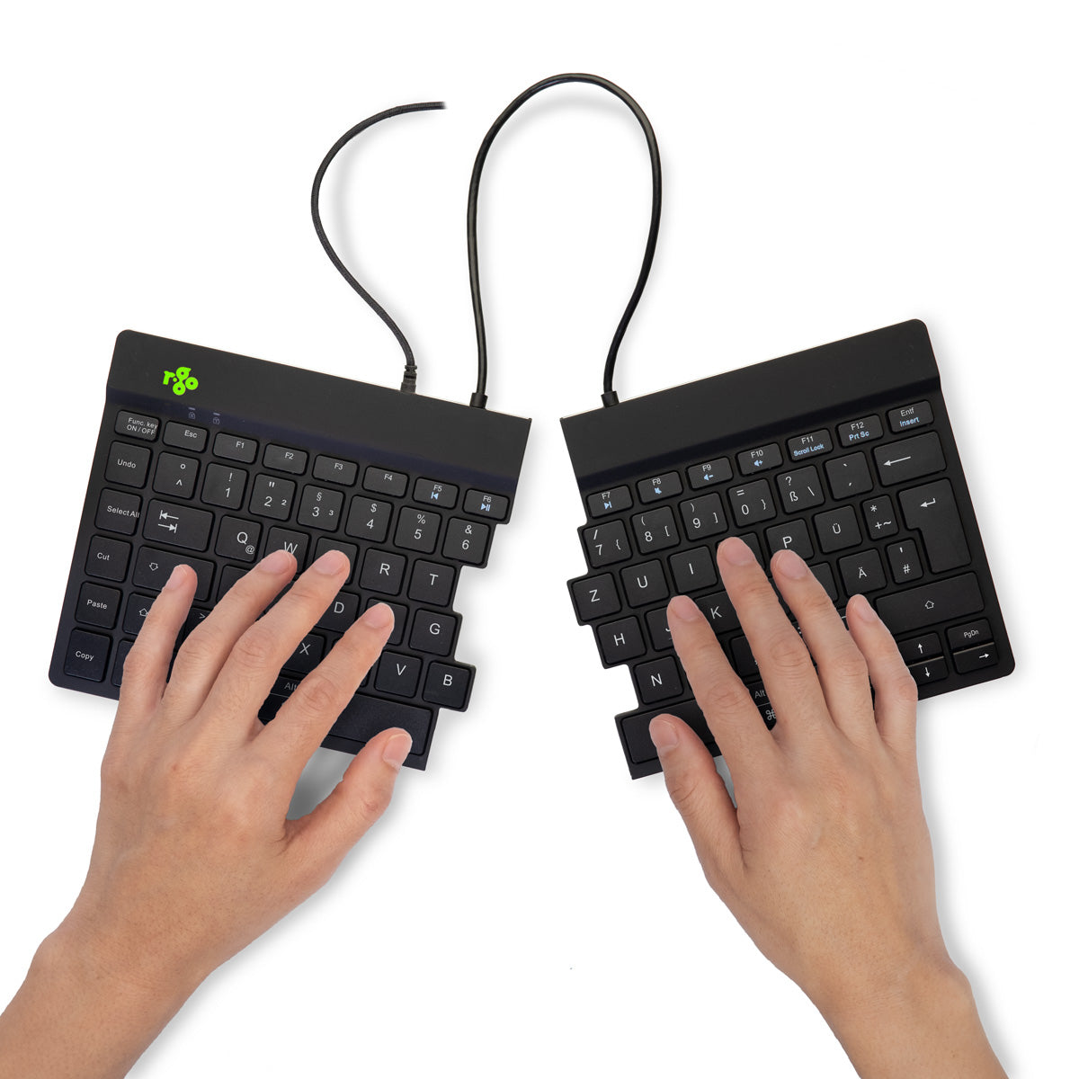 R-Go Tools Split Break v2 Clavier Ergonomique Divisé, QWERTZ (DE), Filaire, Noir