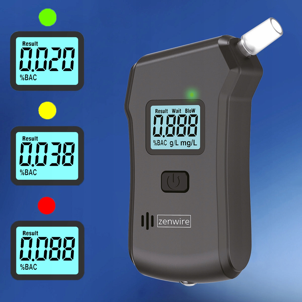 Alcootest numérique professionnel de police, alcootest domestique, lampe torche, 5 embouts, Zenwire MR806