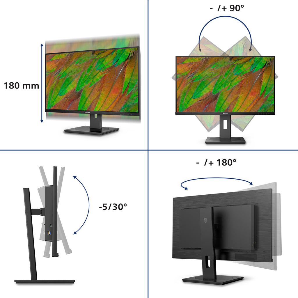 Philips 3000 series 32B1U3900/00 écran plat de PC 80 cm (31.5") 3840 x 2160 pixels 4K Ultra HD LCD Noir