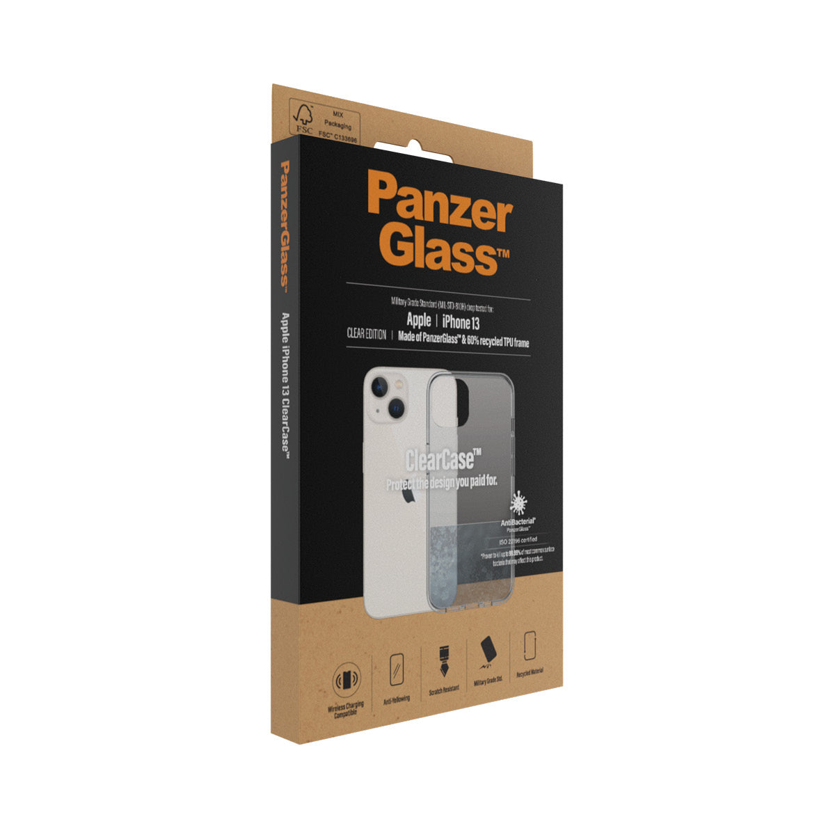 PanzerGlass ClearCase pour iPhone 13, Coque de Protection Transparente 6.1 pouces