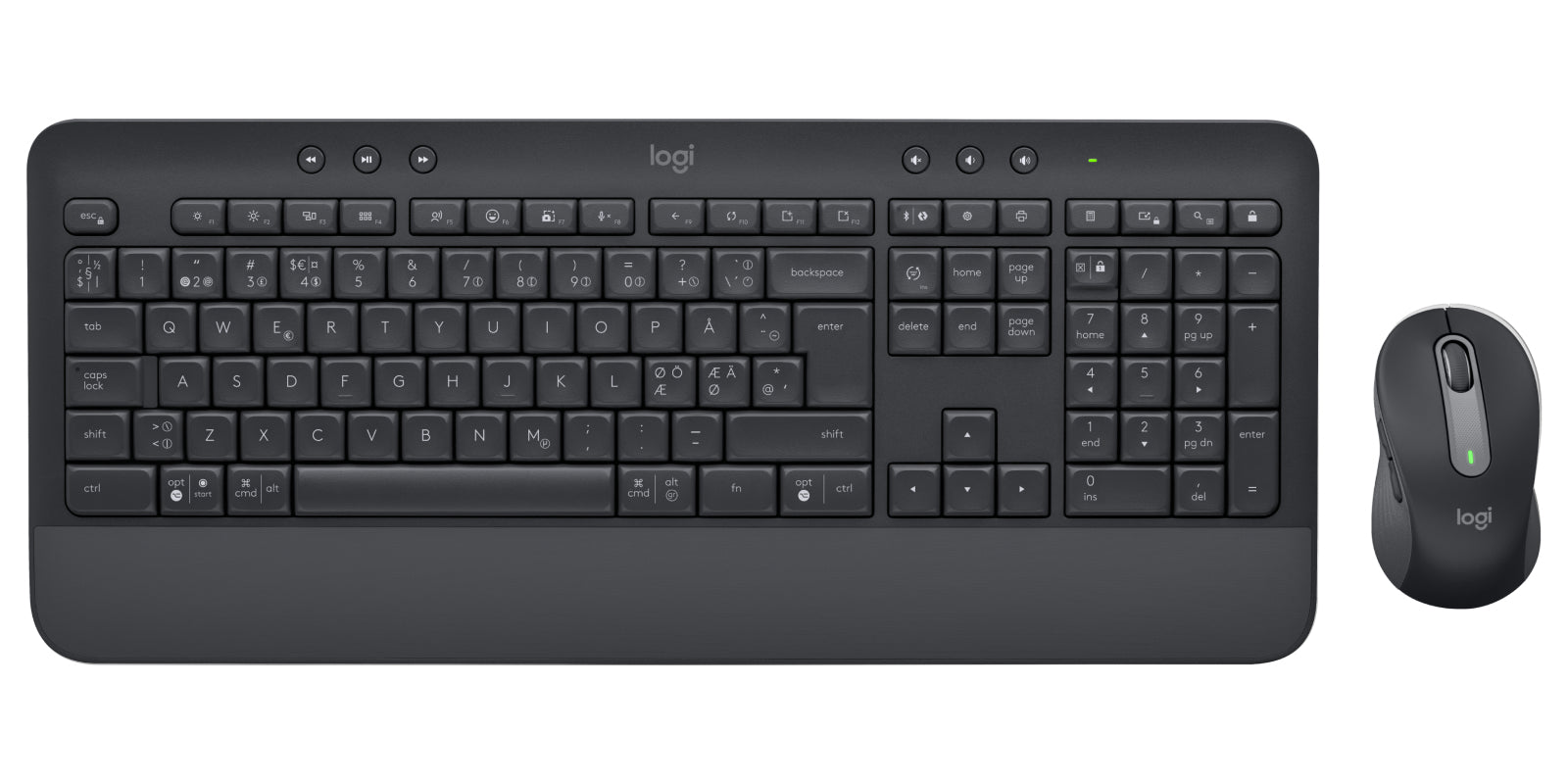 Logitech 920-011010 teclado Ratón incluido Oficina Bluetooth QWERTY Nórdico Grafito