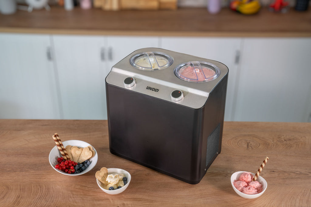 Unold Doppio Compresseur pour sorbetière 2,4 L 250 W Noir, Acier satin